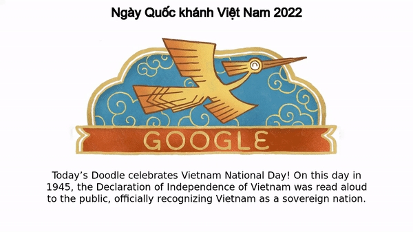 Google поместила изображение птицы Лак на своей главной странице по случаю Дня независимости Вьетнама 2 сентября
