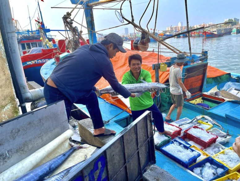 Рыболовы собрали богатый улов после похода в море (Фото: VGP/Лыу Хыонг)