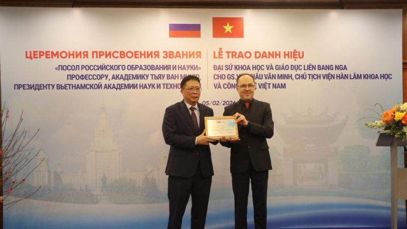 Профессору, академику Чау Ван Миню присвоено звание Посла науки и образования РФ