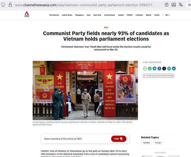 Выборы в НС и Народные советы: международные СМИ широко освещают «Праздник страны» во Вьетнаме Выборы в НС и Народные советы: международные СМИ широко освещают «Праздник страны» во Вьетнаме