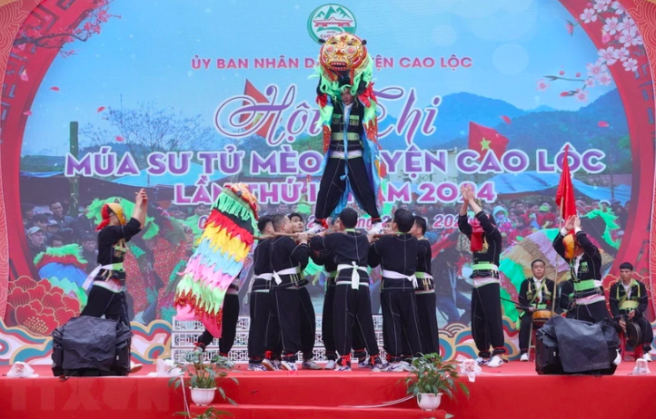 Конкурс танца льва в рамках фестиваля пагоды Бакнга 2024 года. Фото: Ань Туан / ВИА