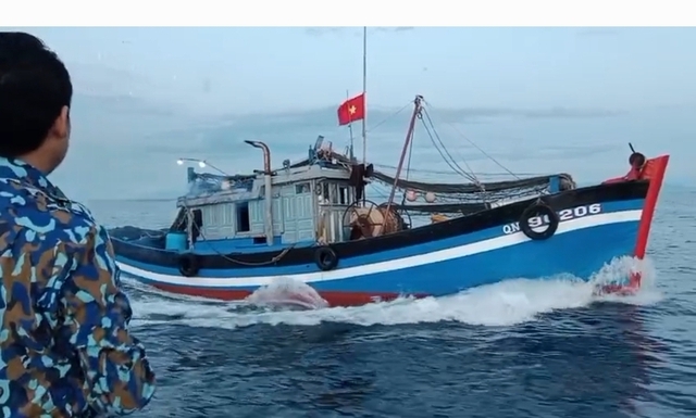 Власти провинции Куангнам организуют патрулирование и проверку рыболовных судов в море. Фото: VGP