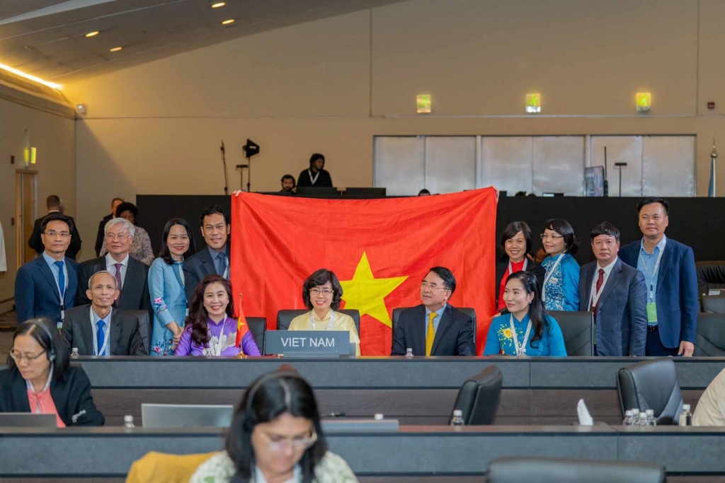 Вьетнамская делегация приняла участие в заседании Комитета всемирного наследия ЮНЕСКО в Саудовской Аравии 16 сентября 2023 года. Фото: Baoquocte.vn