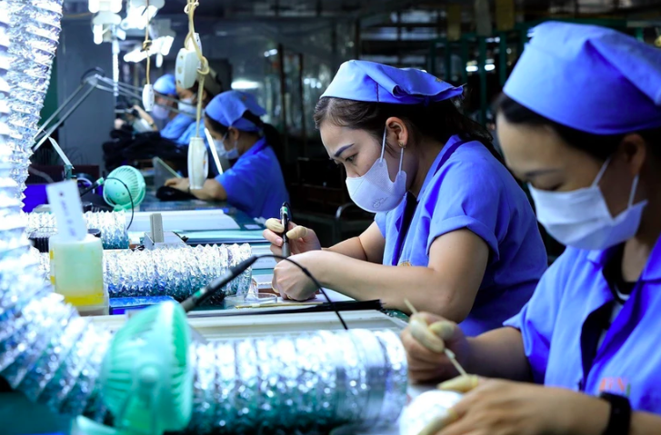 Вьетнамские рабочие трудятся на японском предприятии, расположенном в провинции Хоабинь. Фото: ВИА