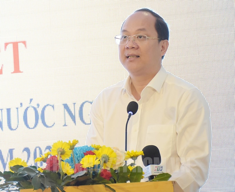 Заместитель Постоянного Секретаря Городского Комитета Хошимина Нгуен Хо Хай выступил с руководящей речью на конференции.