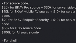 Хакер продаёт данные Bkav за 250 тысяч. долларов США