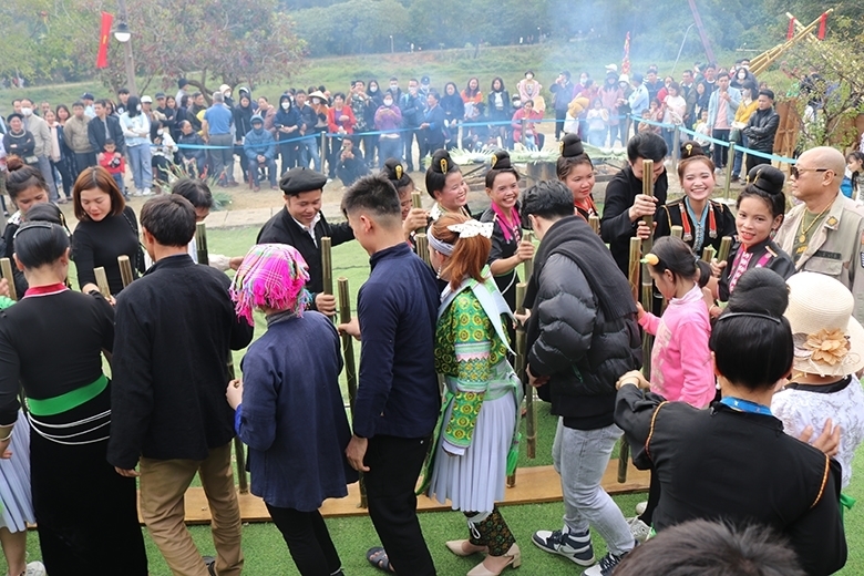 Новогодняя атмосфера в деревне этнической культуры и туризма Вьетнама