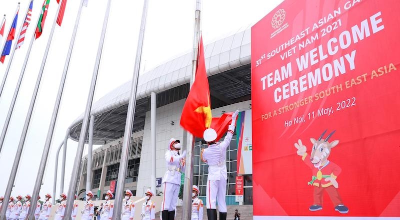 Церемония поднятия флагов спортивных делегаций 31-х Игр ЮВА